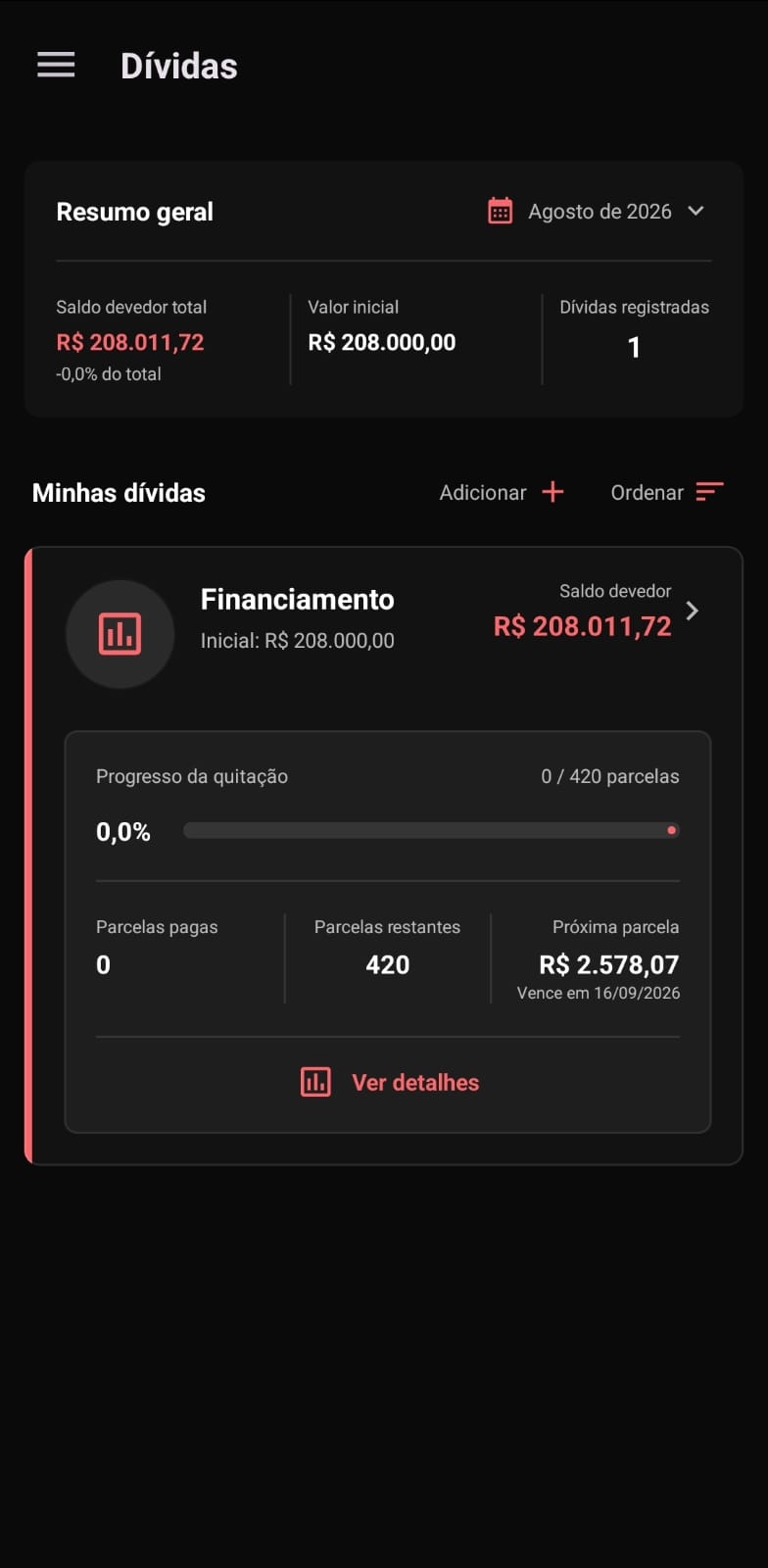 App Dívidas
