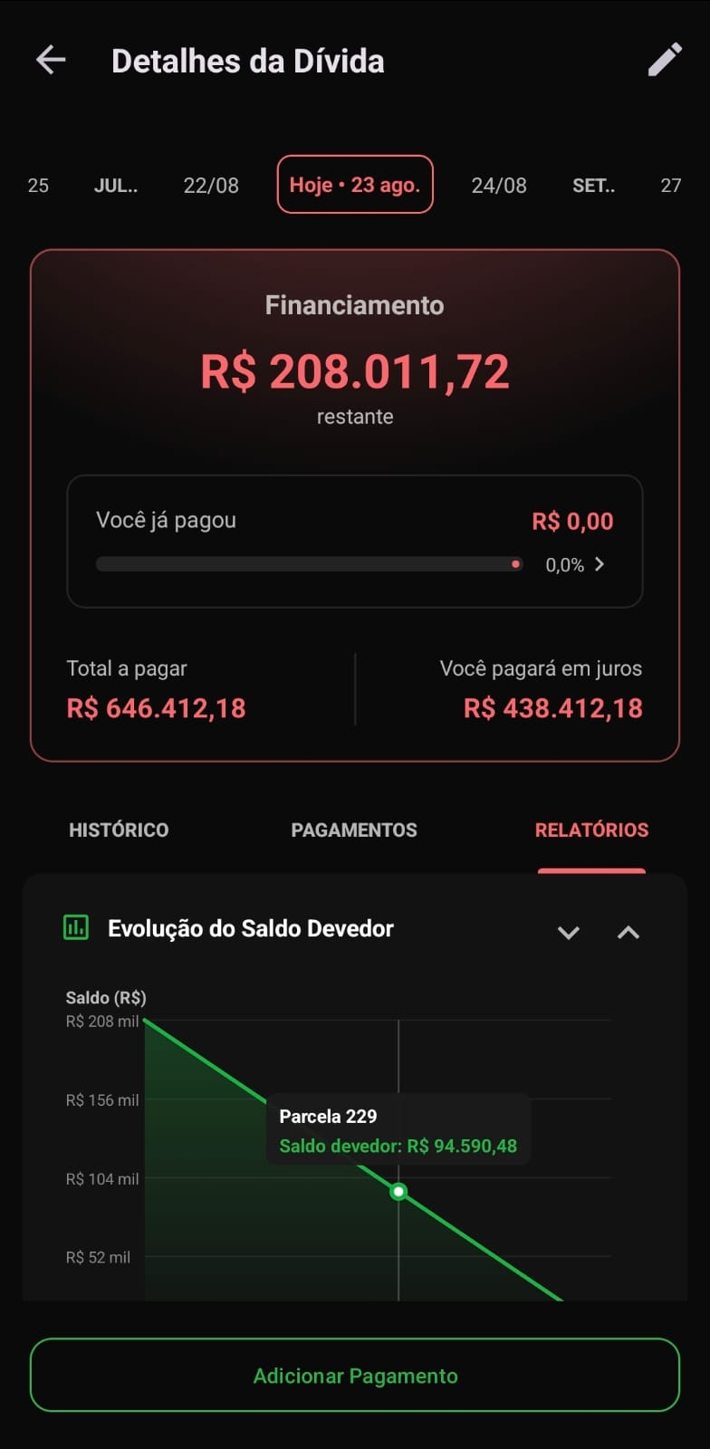 App Relatórios Dívidas