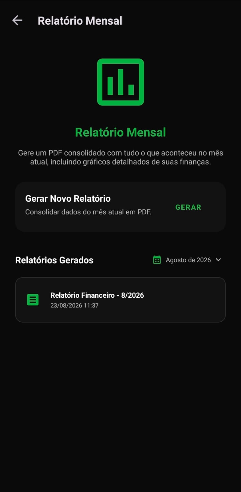 App Relatório Mensal