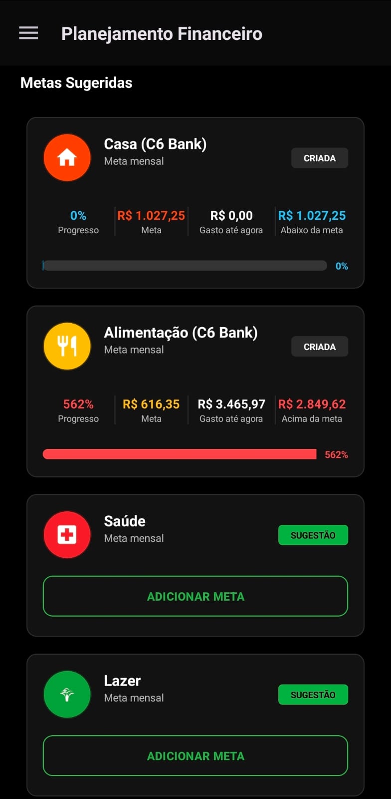 App Metas Planejamento
