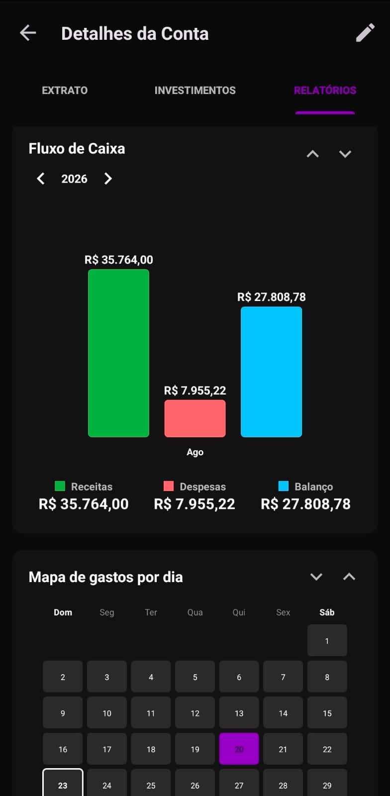 App Relatórios Conta